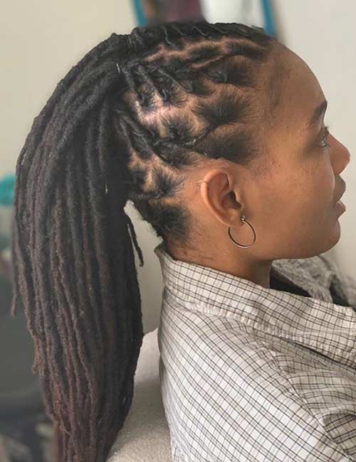 Ponytail braided mohawk hairstyle