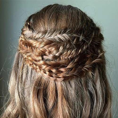 Quadruple crown braid hairstyle