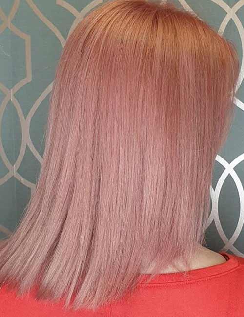 Rose gold U-cut medium length style