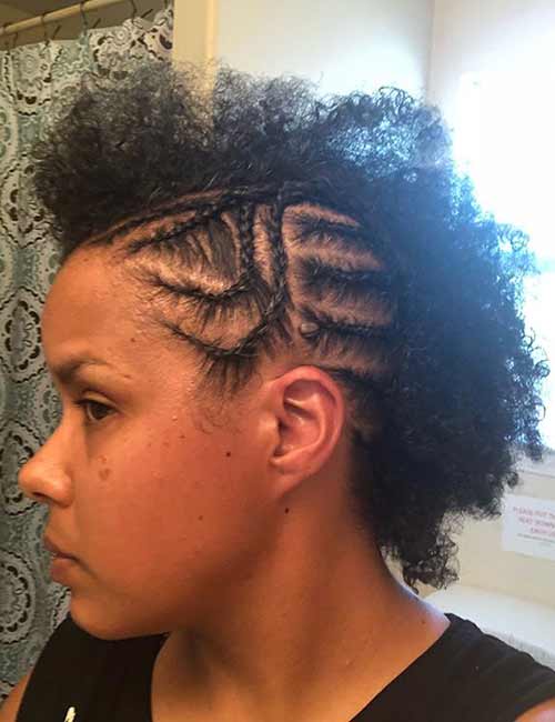 Stretched braided mohawk hairstyle
