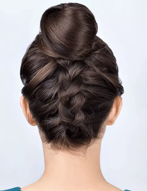 Upside-down Braid With Bun