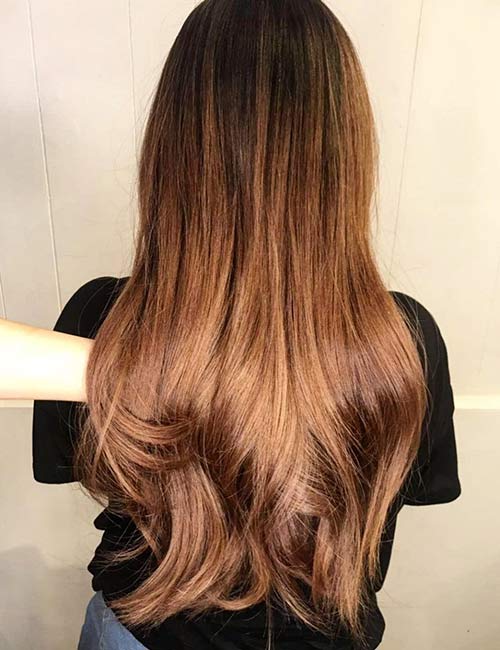 Brown balayage winter hair color