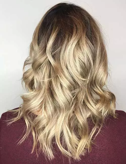 Dark roots with blonde hair