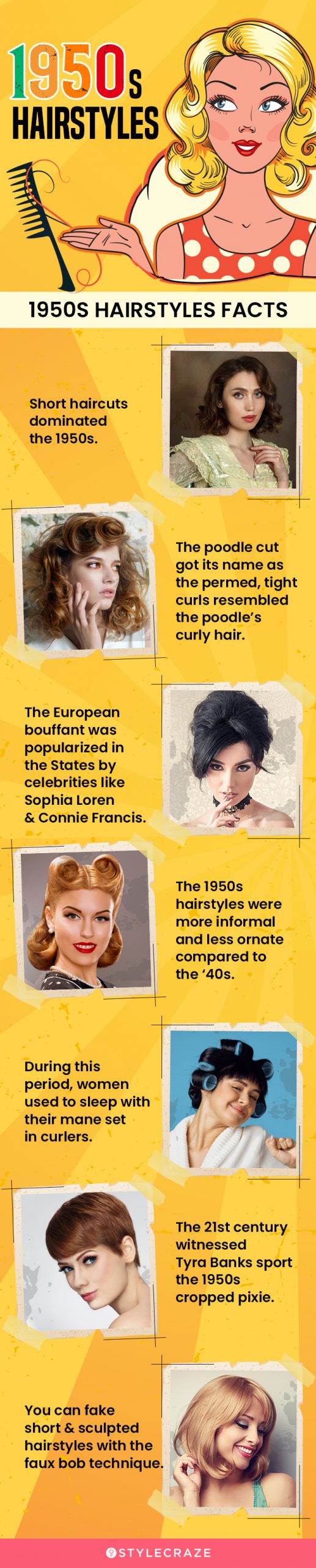 1950s hairstyles (infographic)