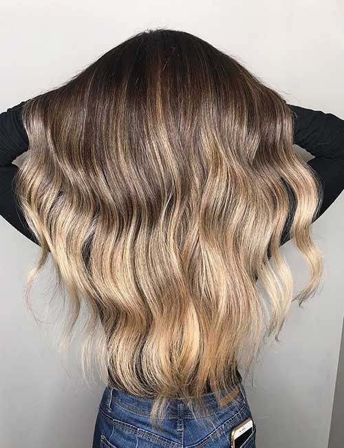 Brown-to-blonde ombre winter hair color
