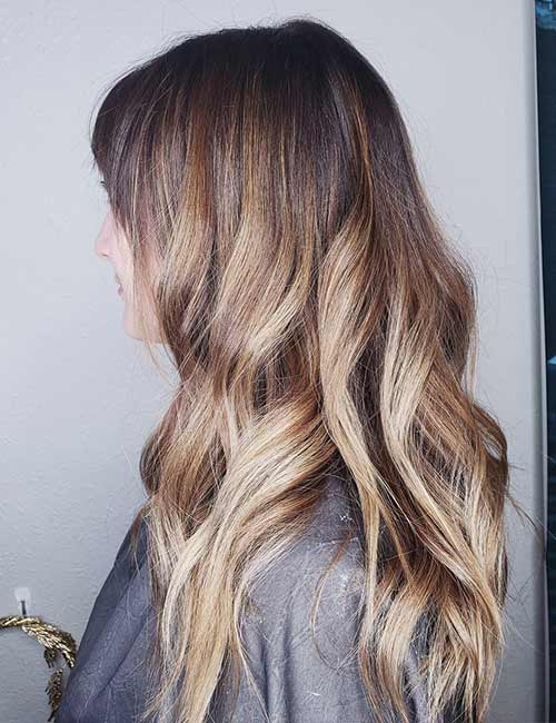 Dimensional blonde balayage winter hair color
