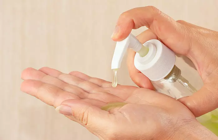 Hand sanitizer for a homemade ice pack