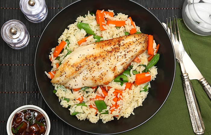 Fish And Rice Hearty Bowl