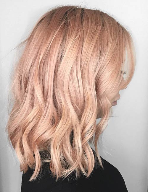 Rose gold winter hair color