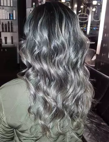Silver blend winter hair color