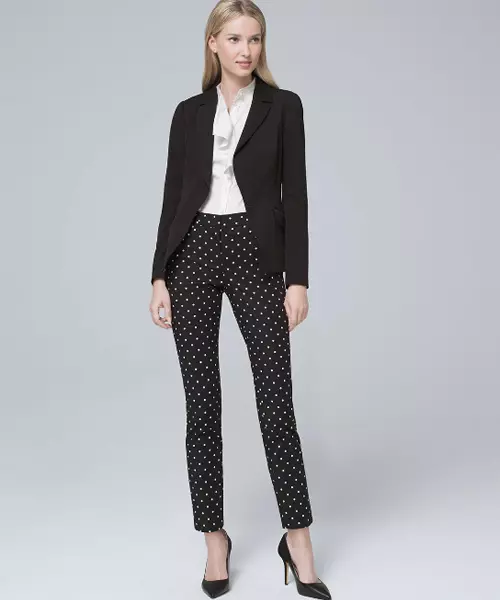 Black and white polka dots formal outfit