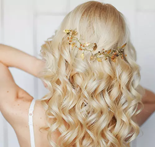 Flower crown for blonde curly hair