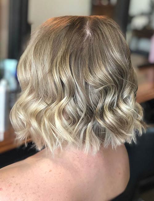 Blonde balayage ombre hair color for short hair