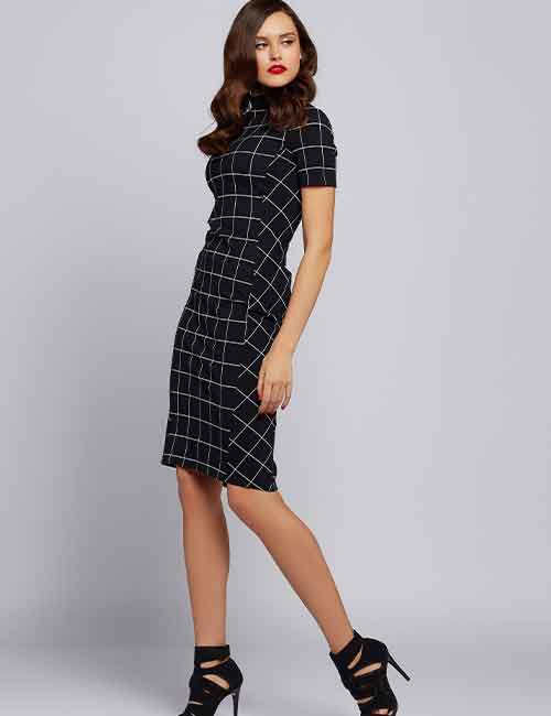 Checked-Formal-Dress
