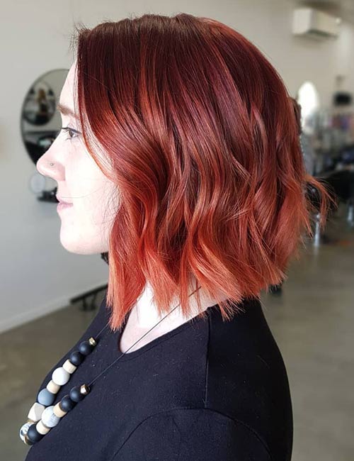 Cherry ombre hair color for short hair