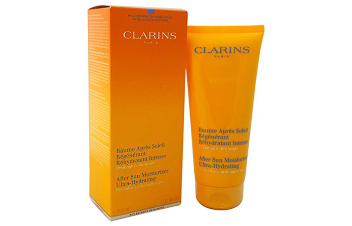 Clarins after. Clarins Gelee apres solail fraicheur Aprosante rehydratant prolonge le bronzage e Sun Gel -spoilueg ehyerates, prolongs a tan.