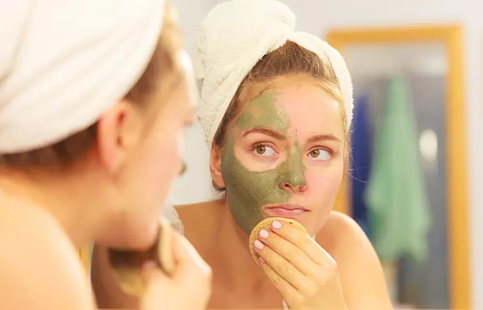 Kaolin clay mask as a natural skin tightening face treatment.
