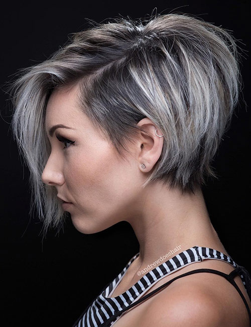 Contrast layers androgynous hairstyle