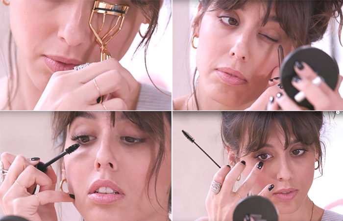Curl your lashes for a natural French makeup look