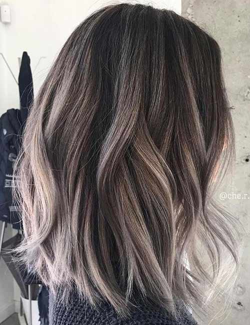 Driftwood blend ombre hair color for short hair