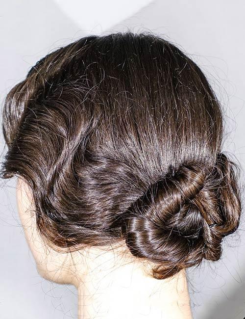 Faux crown braid curly hairstyle