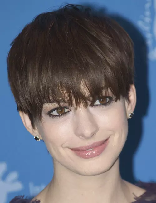 Full bangs androgynous hairstyle