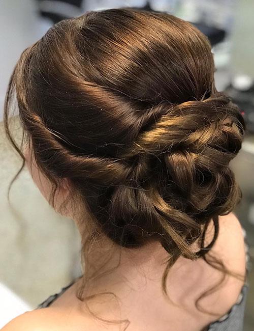 Intricate updo for short hair