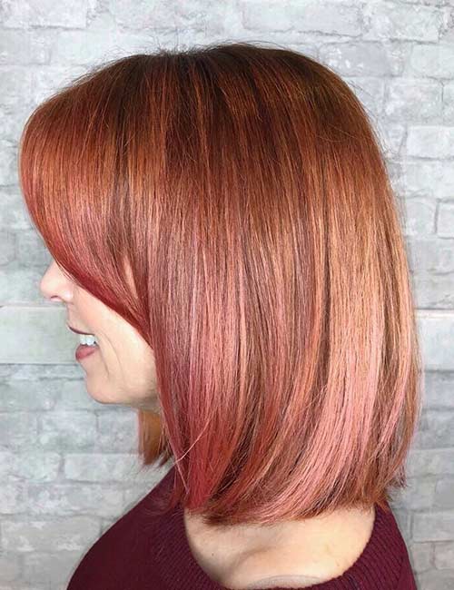 Rose ombre hair color for short hair