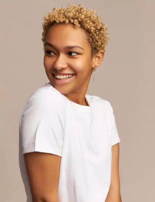 Short-Cropped Blonde Fro