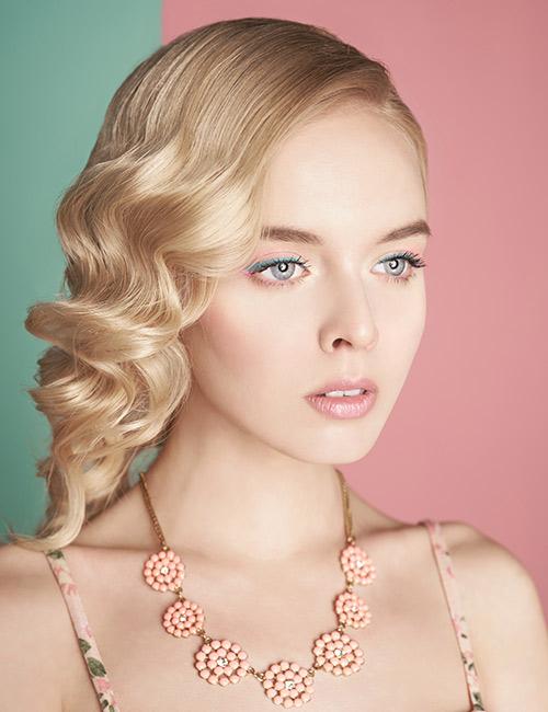 Side-swept waves African hairstyle