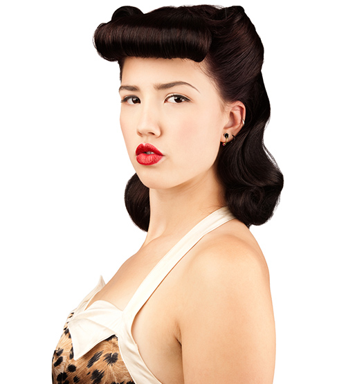 The pompadour 1950s hairstyle