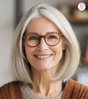 A woman with the popular 70s sleek straight hairstyle