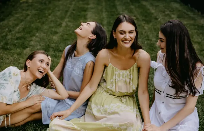 A woman with her friends