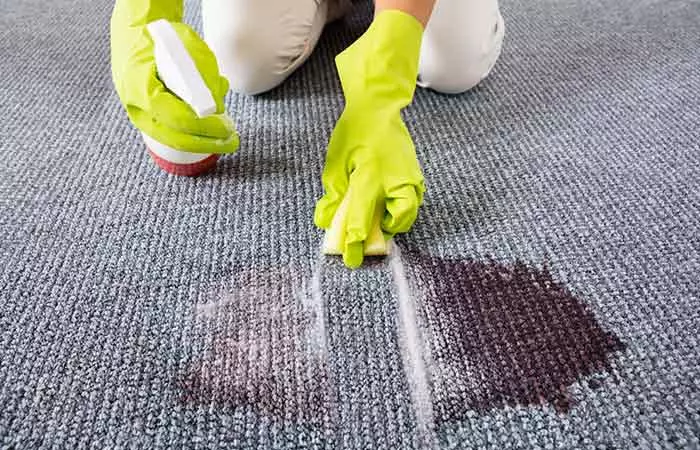 Allow the carpet to dry on its own and then vacuum it one last time
