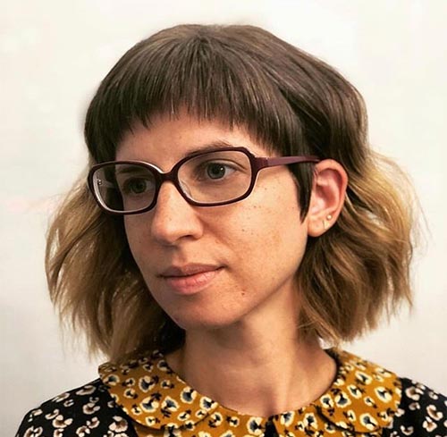 Baby bangs hairstyle for women with glasses