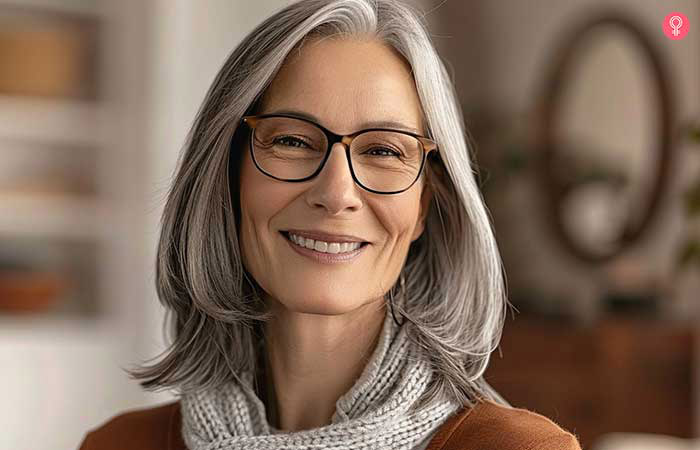 Bob with soft layers for older women who wear glasses