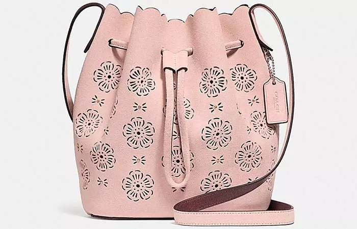 Coach bucket bag 18 with cut out tea rose among best bucket bags