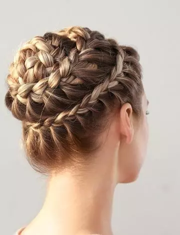 Crowned updo waterfall braid hairstyle