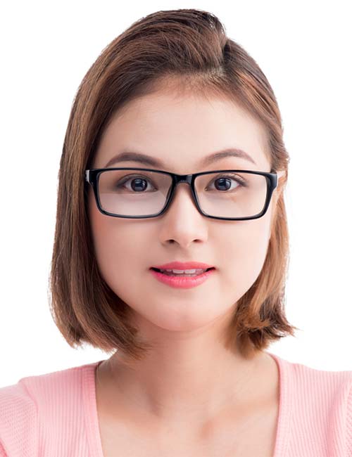 Deep side lift hairstyle for women with glasses