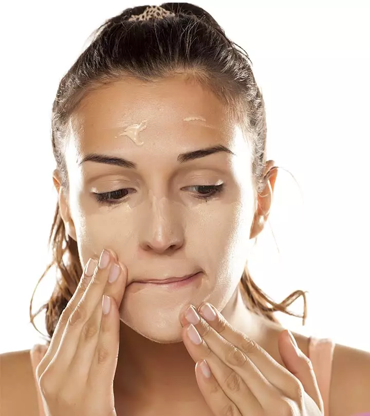 Woman Using Dimethicone In Skin Care Products