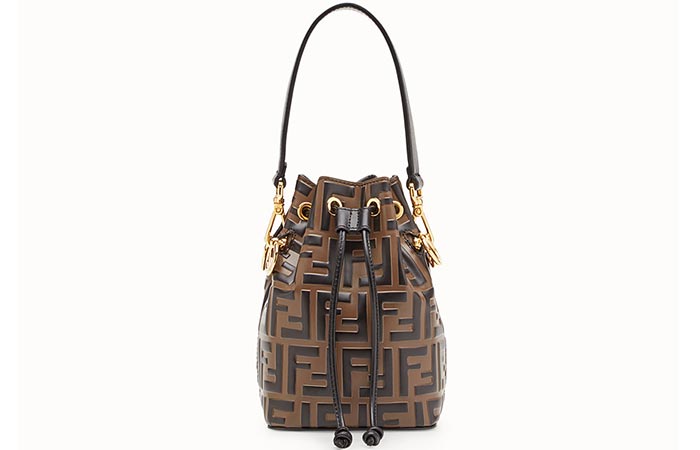 Fendi Mon Tresor Brown Leather Mini-Bucket Bag