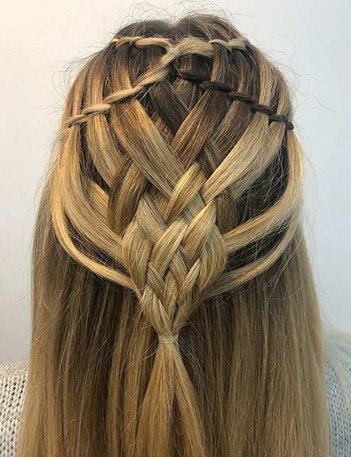 prom hair waterfall braid