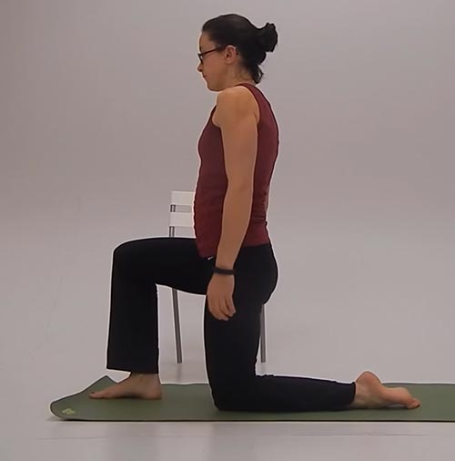 Kneeling to standing balance exercise