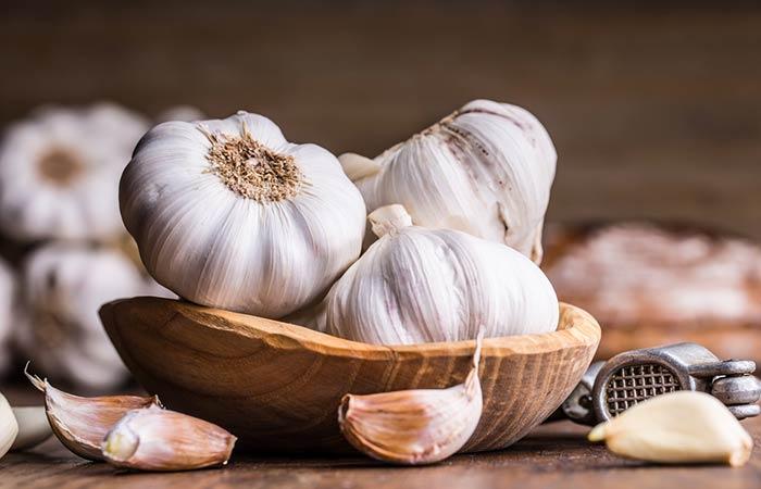 Onion juice and garlic