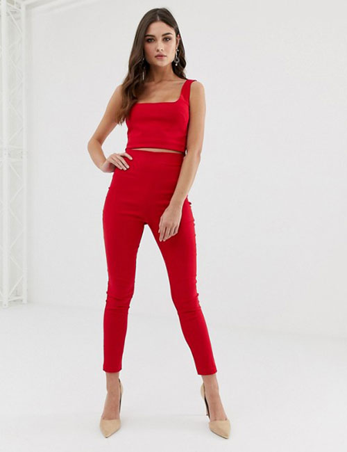 Tapered trousers and crop top