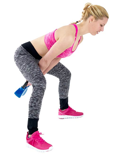 Two-arm kettlebell swing for glutes and shoulders