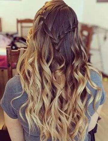 Waterfall half braid ponytail hairstyle