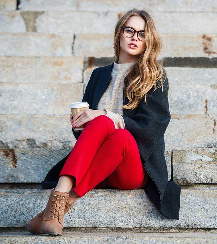 styling red jeans