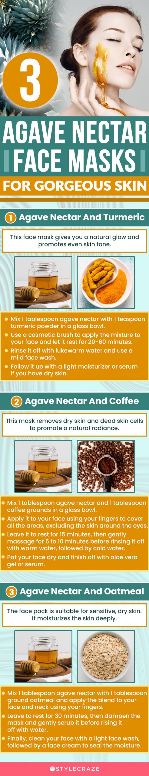 3 agave nectar face masks for gorgeous skin (infographic)