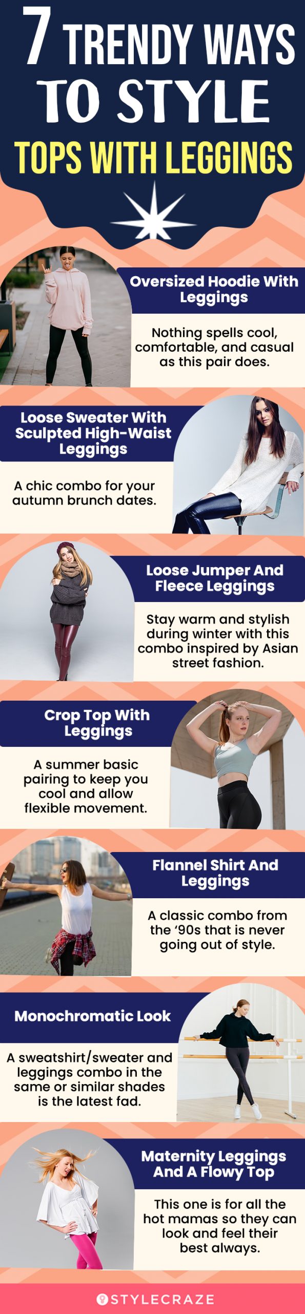 7 trendy ways to style tops with leggings (infographic)
